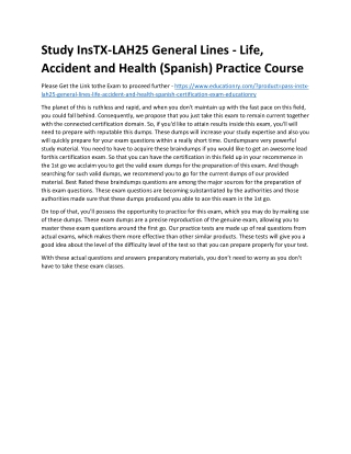 InsTX-LAH25 General Lines - Life, Accident and Health (Spanish)