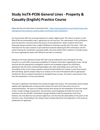 InsTX-PC06 General Lines - Property & Casualty (English)