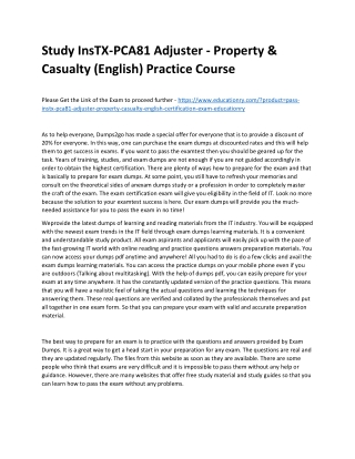 InsTX-PCA81 Adjuster - Property & Casualty (English)