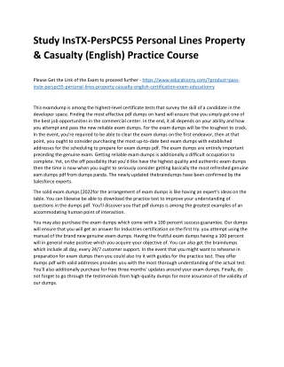 InsTX-PersPC55 Personal Lines Property & Casualty (English)