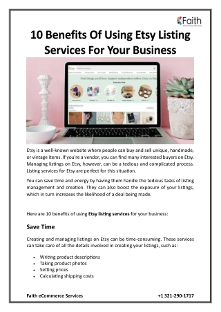 10 Benefits Of Using Etsy Listing Services For Your Business