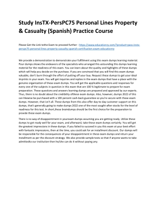 InsTX-PersPC75 Personal Lines Property & Casualty (Spanish)