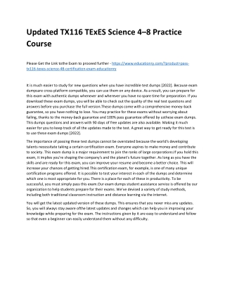 TX116 TExES Science 4–8