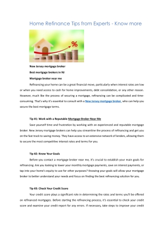 Home Refinance Tips from Experts - Know more