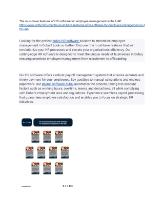 The must-have features of HR software for employee management in the dubai