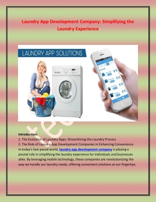 Laundry App Development Company- Simplifying the Laundry Experience