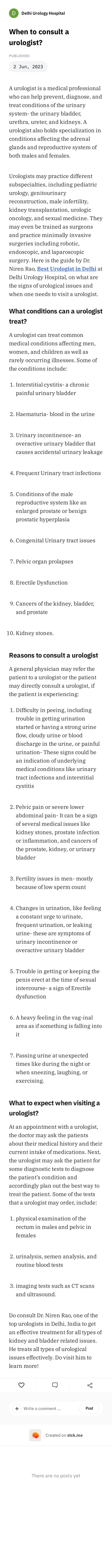 When to consult a urologist?