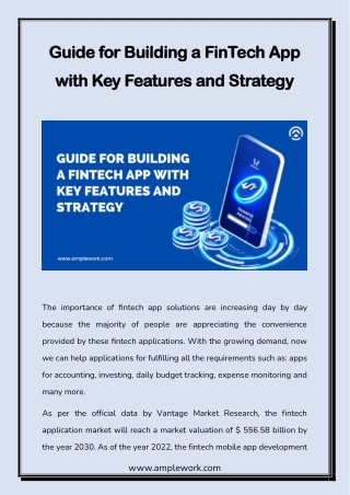 Guide for Building a FinTech App with Key Features and Strategy