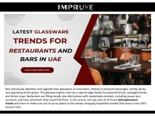 Latest Glassware Trends for Restaurants and Bars in UAE