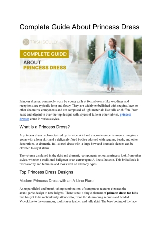 Complete Guide About Princess Dress