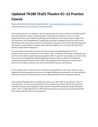 TX180 TExES Theatre EC–12