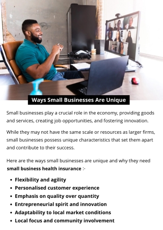 Ways Small Businesses Are Unique