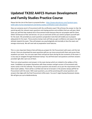 TX202 AAFCS Human Development and Family Studies