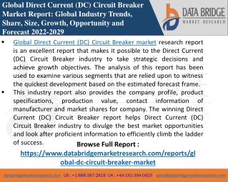 Direct Current (DC) Circuit Breaker -Chemical Material