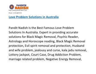 Best Love Problem Solutions In Australia