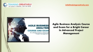 Agile Business Analysis Course and Exam for a Bright Career In Advanced Project Management