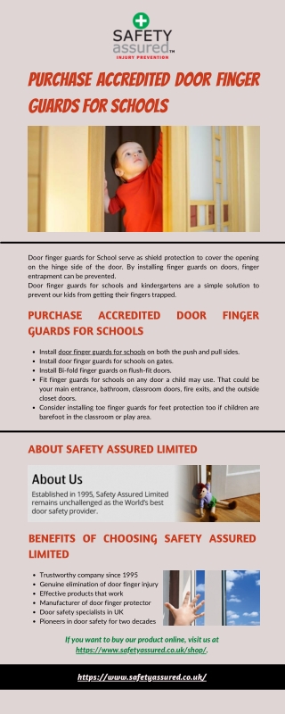 Purchase Accredited Door Finger Guards for Schools