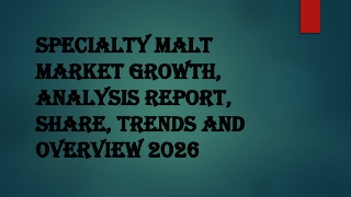 Specialty Malt Market Growth, Analysis Report,