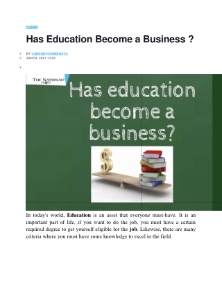 Has Education Become a Business