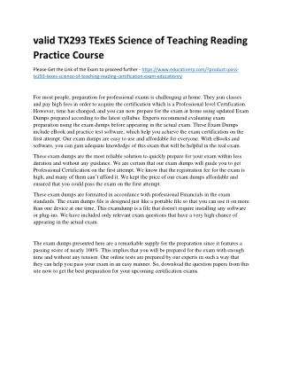 TX293 TExES Science of Teaching Reading