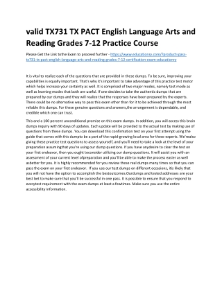 TX731 TX PACT English Language Arts and Reading Grades 7-12