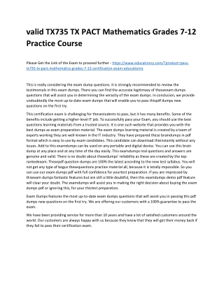 TX735 TX PACT Mathematics Grades 7-12