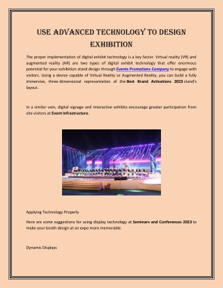 Use Advanced Technology to Design Exhibition