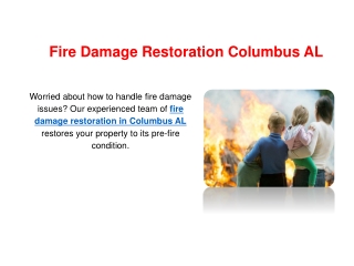 Fire Damage Restoration Columbus AL