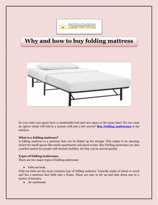 Why and how to buy folding mattress