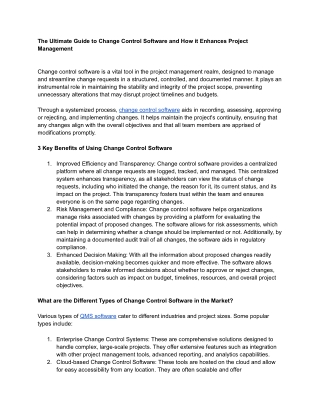 The Ultimate Guide to Change Control Software and How it Enhances Project Management - Tlm-software.com