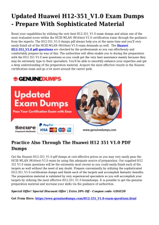 H12-351_V1.0 PDF Dumps For Best Exam Success