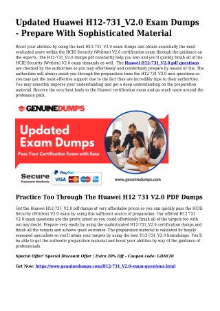 Vital H12-731_V2.0 PDF Dumps for Prime Scores