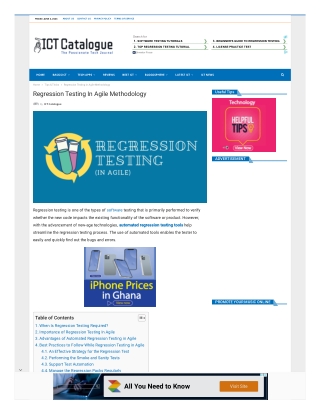 Regression Testing in Agile Methodology