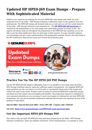 HPE0-J69 PDF Dumps For Most effective Exam Results