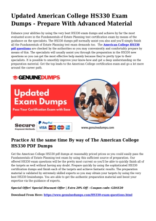 Important HS330 PDF Dumps for Leading Scores