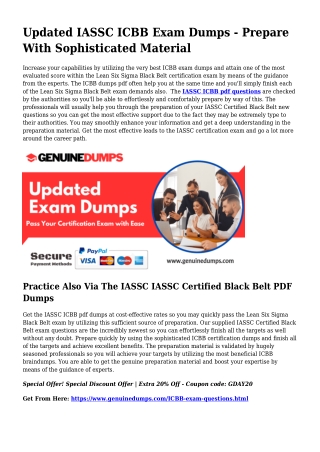 ICBB PDF Dumps To Increase Your IASSC Voyage