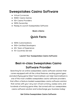 Sweepstakes Casino Software