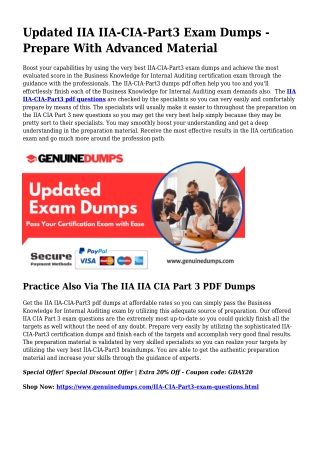 Vital IIA-CIA-Part3 PDF Dumps for Top Scores