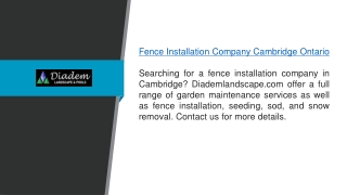 Fence Installation Company Cambridge Ontario Diademlandscape.com