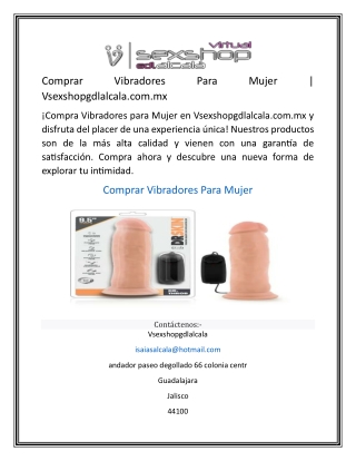 Comprar Vibradores Para Mujer  Vsexshopgdlalcala.com.mx