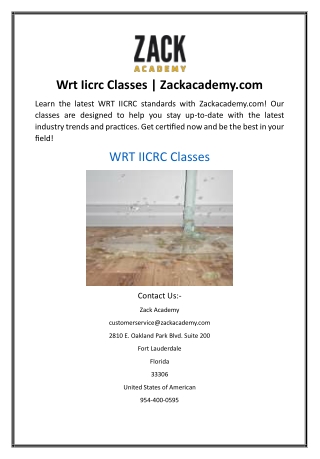 Wrt Iicrc Classes  Zackacademy