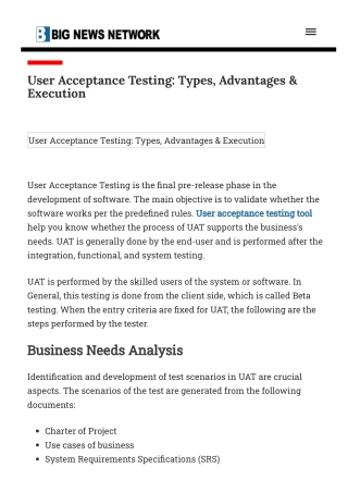 User Acceptance Testing Types, Advantages & Execution