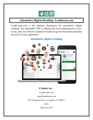 Automotive Digital Retailing  Leadlocate.com