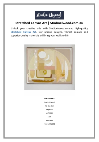 Stretched Canvas Art  Studioelwood.com