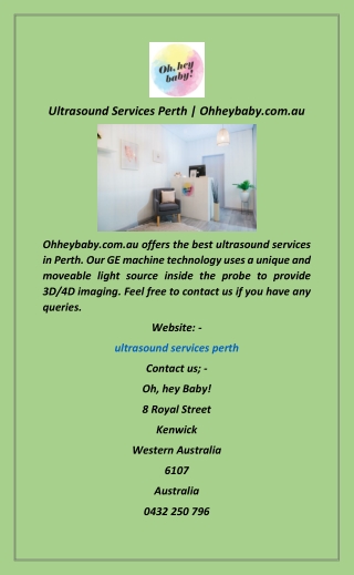 Ultrasound Services Perth  Ohheybaby.com