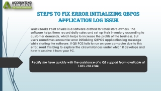 Effective Solutions to Fix Error initializing QBPOS application log Issue