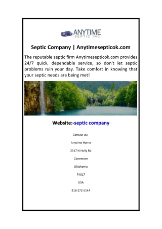 Septic Company Anytimesepticok.com