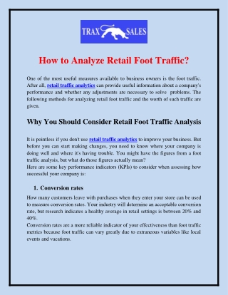 How to Analyze Retail Foot Traffic