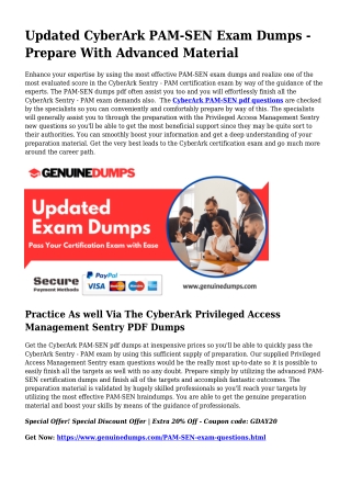 PAM-SEN PDF Dumps - CyberArk Certification Created Effortless