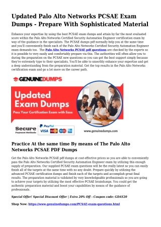 Necessary PCSAE PDF Dumps for Top rated Scores